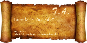 Ternák Anikó névjegykártya