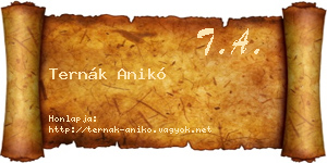 Ternák Anikó névjegykártya